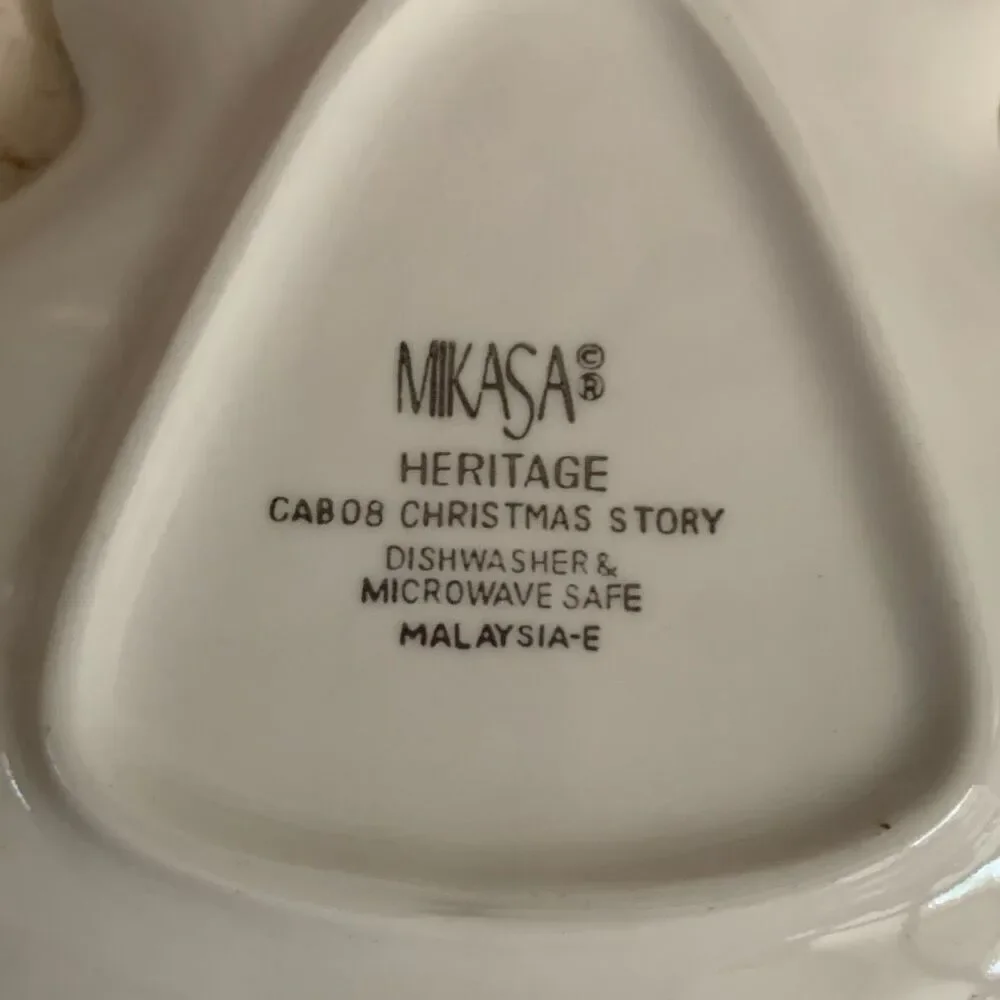 Vintage Mikasa Christmas story trees shaped dish